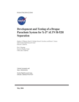 Development and Testing of a Drogue Parachute System for X-37 ALTV/B-52H Separation B08F6MVKC2 Book Cover