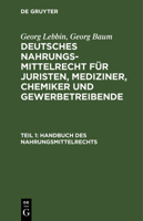 Handbuch des Nahrungsmittelrechts 3111171094 Book Cover