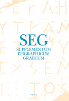 Supplementum Epigraphicum Graecum, Volume LVI (2006) 9004186778 Book Cover