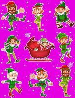 Christmas Holiday Sticker Album Dancing Elves: 100 Plus Pages For PERMANENT Sticker Collection, Activity Book For Boys and Girls - 8.5 by 11 1975986369 Book Cover