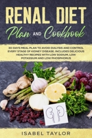 Renal Diet Plan and Cookbook: 30-Days Meal Plan to Avoid Dialysis and Control every Stage of Kidney Disease. Includes Delicious Healthy Recipes with Low Sodium, Low Potassium and Low Phosphorus B084QK91C7 Book Cover