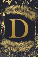 D: Elegant Gold Initial Monogram Letter D & Feathers, Marble Texture Personalized Blank Lined Journal & Notebook for Writing & Notes for Him, Her ... Grayish Navy Monogrammed Paperback Dairy) 1693978407 Book Cover