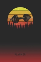Planner: Dumbbell Gym 2 Year Weekly Planner 2020 - 2022 Retro Vintage Sunset Cover January 20 - December 21 Planning Organizer Writing Notebook Productive Datebook Calendar Schedule Plan Days, Set Goa 1704122775 Book Cover