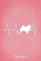 Notizbuch: Rosanes liniertes Chow Chow Herzschlag Hunde Notizheft ca DIN A5 weiß liniert 110 Seiten (German Edition) 1650215029 Book Cover