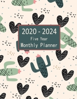 2020-2024 Five Year Monthly Planner: 60 Month Calendar Cactus and Heart 1692951645 Book Cover