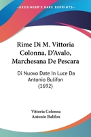 Rime Di M. Vittoria Colonna D'avalo 1017661480 Book Cover
