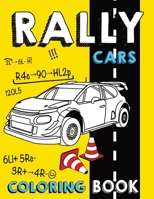 Rally Cars Coloring Book: 28 Illustrations Rally Car With Background For Color B08YS62QK6 Book Cover