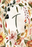 T: Orange Brown Floral 6x9 Lined Notebook 1706174748 Book Cover