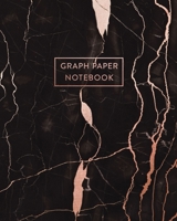 Graph Paper Notebook: Italian Black and Rose Gold Marble - 8 x 10 - 5 x 5 Squares per inch - 100 Quad Ruled Pages - Cute Graph Paper Composition Notebook for Children, Kids, Girls, Teens and Students  168968092X Book Cover