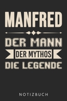 Manfred Der Mann Der Mythos Die Legende: Din A5 Kariertes Heft (Kariert) Mit Karos Für Manfred | Notizbuch Tagebuch Planer Für Jeden Mit Dem Vorname ... Name & Spitzname Notebook (German Edition) 167839503X Book Cover