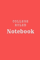 College Ruled Notebook: Light Red 6" x 9" Lined Journal 1697469396 Book Cover