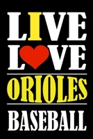 Live Love ORIOLES Baseball: This Journal is for ORIOLES fans gift and it WILL Help you to organize your life and to work on your goals for girls womens kids men: Passeword tracker, Gratitude journal,  1661240844 Book Cover
