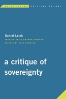 A Critique of Sovereignty (Reinventing Critical Theory) 1786600390 Book Cover