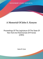 A Memorial of John S. Kenyon 0353940089 Book Cover