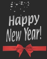 Happy New Year !: Party/Celebration Guest book with Silver Stars  Text & Red Bow (New Year guest book) 167413343X Book Cover