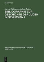 Bibliographie zur Geschichte der Juden in Schlesien (Bibliographien zur deutsch-judischen Geschichte) 3598112300 Book Cover