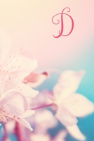 D: Monogram Initial Notebook and diary with pink floral design 1701805073 Book Cover