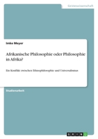 Afrikanische Philosophie oder Philosophie in Afrika? 3640956044 Book Cover