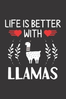 Life Is Better With Llamas: Llamas Lovers Funny Gifts Dot Grid Journal Notebook 6x9 120 Pages 1673903525 Book Cover