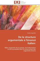 de La Structure Argumentale A L'A(c)Nonca(c) Italien: 3841789889 Book Cover