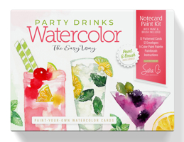 Watercolor the Easy Way Paint-Your-Own Watercolor Cards Party Drinks: Notecard Paint Kit with Paint and Brush Included 076437365X Book Cover