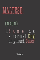 Maltese (noun) 1. Same As A Normal Dog Only Much Cuter: Notebook 1659297028 Book Cover