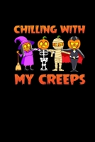 Chilling With My Creeps: Notebook 6x9 Graph Paper Halloween Party Gift Witch Skeleton Mummy Vampire Pumpkin Heads Creepy Horror Notepad Journal 1697517692 Book Cover