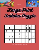 Large Print Sudokus: 120 pages of easy to hard sudokus with solutions B0915RM4MY Book Cover