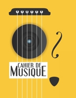 Cahier de Musique: 120 partitions vierges avec 12 portées | Format A4 | Guitare jaune (French Edition) 1707800561 Book Cover