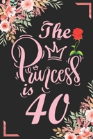 The Princess Is 40: 40th Birthday & Anniversary Notebook Flower Wide Ruled Lined Journal 6x9 Inch ( Legal ruled ) Family Gift Idea Mom Dad or Kids in Holidays - Marble & Red Love Flowers Cover 1675181845 Book Cover