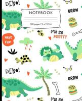 Notebook: Dino lover cute pattern Hand Writing Paper. 100 pages handwriting book 7.5 x 9.25 inches for practice writing. 1081348453 Book Cover