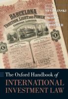 Oxford Handbook of International Investment Law 0199231389 Book Cover