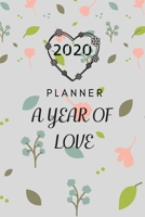 2020 Planner: A year of love Calendar Schedule Organizer with floral cover glossy Finish 1654906395 Book Cover