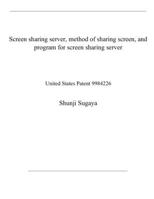 Screen sharing server, method of sharing screen, and program for screen sharing server: United States Patent 9984226 B08RGN5Z3Z Book Cover