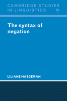 The Syntax of Negation 0521023483 Book Cover