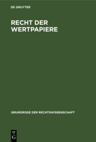 Recht der Wertpapiere 3112608771 Book Cover