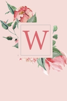 W: A Soft Pink Roses and Peonies Monogram Sketchbook 110 Sketchbook Pages (6 x 9) Floral Watercolor Monogram Sketch Notebook Personalized Initial Letter Journal Monogramed Sketchbook 1698868502 Book Cover