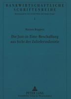 Die Just-In-Time-Beschaffung Aus Sicht Der Zulieferindustrie 3631311729 Book Cover