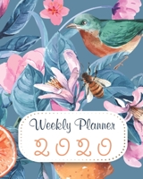 2020 Weekly Planner: 12 Month, Weekly Monthly Appointment Calendar, Agenda Schedule Organizer Journal, Flores Watercolor & Bird 1676497595 Book Cover