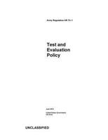 Army Regulation AR 73-1 Test and Evaluation Policy June 2018 1721658793 Book Cover