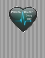 Personal Trainer Diary 2020: Appointment planner. Day to a page with hourly client times to ensure home business organization. Unique themed interior ... icons on each day. Dark grey stripe design 1693185229 Book Cover