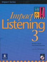 Impact Listening 3:  Intermediate - Advanced  (Student Book with Self-Study Audio CD) 9620051351 Book Cover