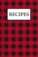 Recipes: Blank Recipe Book Journal to Write In Favorite Recipes and My Best Recipes, Made in USA. (Nifty Gifts) Red Plaid Background Cover 1673504175 Book Cover