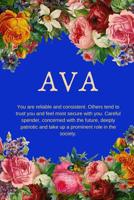 Ava: You are reliable and consistent: Personalized Name with Citation in Floral Design Cover Notebook Perfect Gift for Girls and Women 1095910809 Book Cover