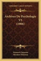 Archives de Psychologie 1167468406 Book Cover