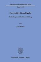 Das Dritte Geschlecht: Rechtsfragen Und Rechtsentwicklung 3428158091 Book Cover