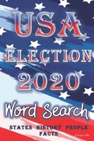 USA Word Search: STATES - PEOPLE - HISTORY - FACTS. 101 America Puzzles & Art Interior. Larger Print, Fun Easy to Hard Words for ALL AGES. Hand Painted Flag. B08KQ8LKYJ Book Cover