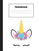 Notebook: Unicorn Blue Rose, Handwriting, Notebook Home Office School Student Teacher Homeschool, 7.4 X 9.7 In, 200 Pages for Kids, School, Home, Students, Teachers 1723576824 Book Cover