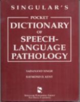 Singular's Pocket Dictionary of Speech-Language Pathology 0769300480 Book Cover