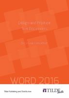 Design and Produce Text Documents (Word 2016): Becoming Competent 0734608810 Book Cover